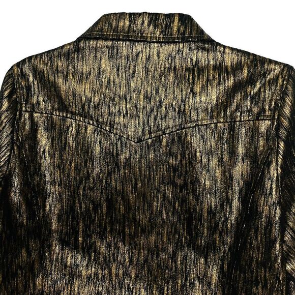 Reba Jacket Disco Gold Button Up Pockets Lightweight Sz M NWOT - Picture 5 of 12
